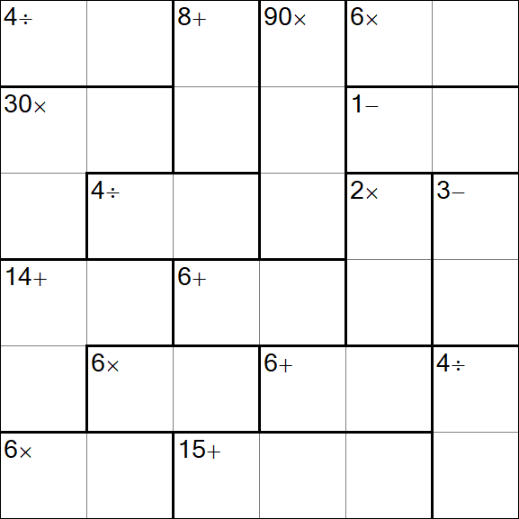 Calcudoku - Hard