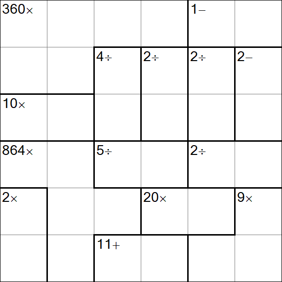 Calcudoku - Hard