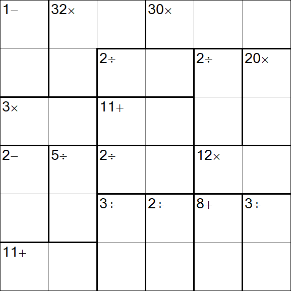 Calcudoku - Difficile
