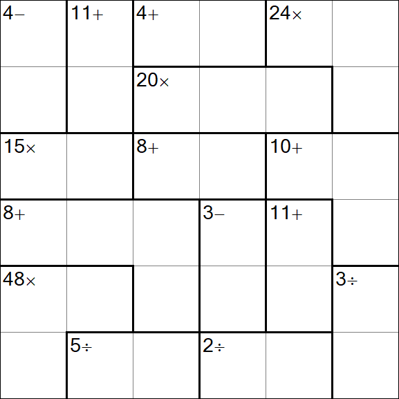 Calcudoku - Difficile