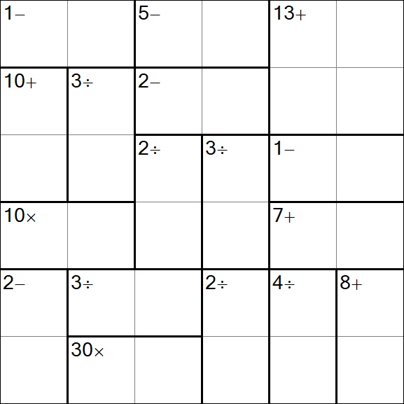 Calcudoku - Hard