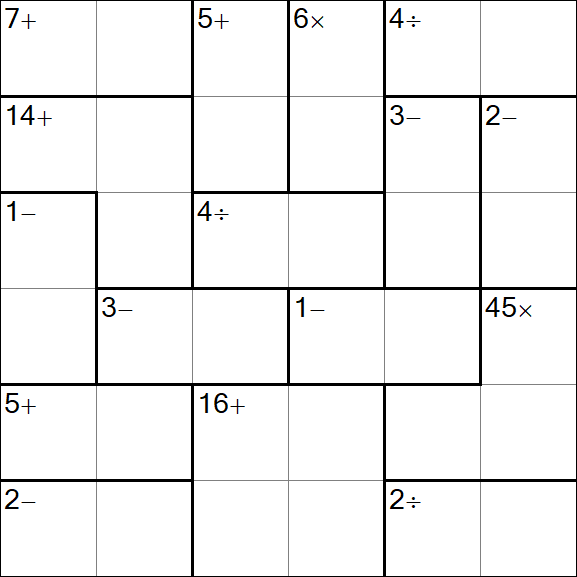 Calcudoku - Difficile