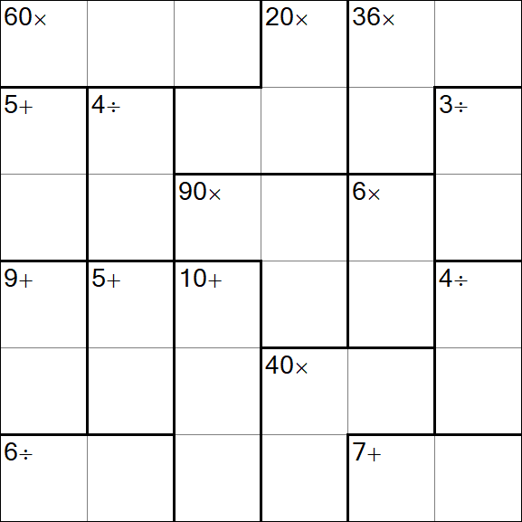 Calcudoku - Hard