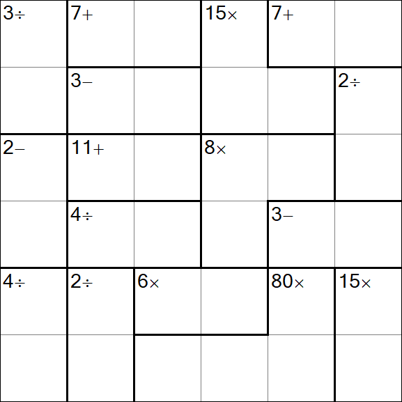 Calcudoku - Hard