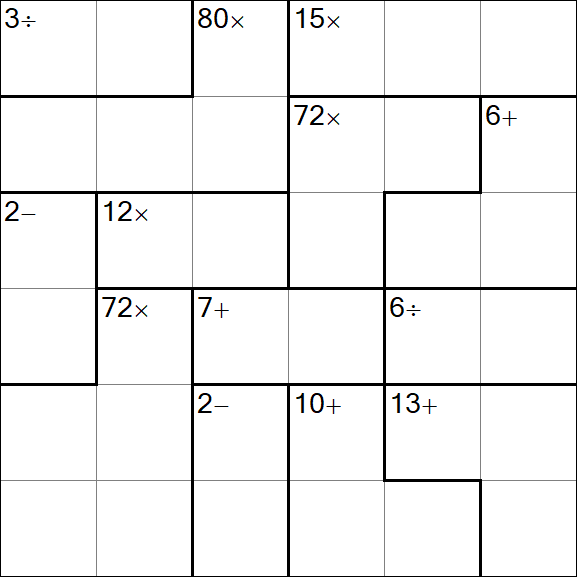 Calcudoku - Hard