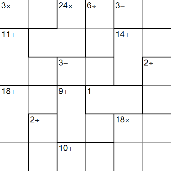 Calcudoku - Difícil