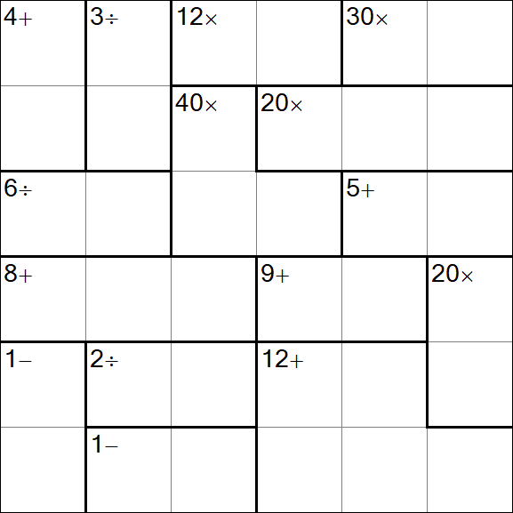 Calcudoku - Difficile