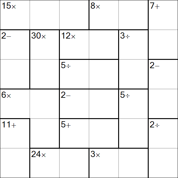 Calcudoku - Difficile