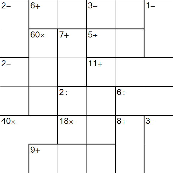 Calcudoku - Difficile