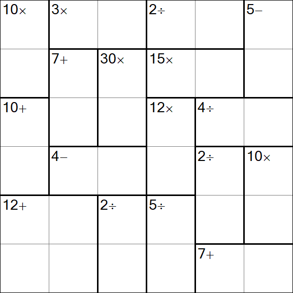 Calcudoku - Difficile