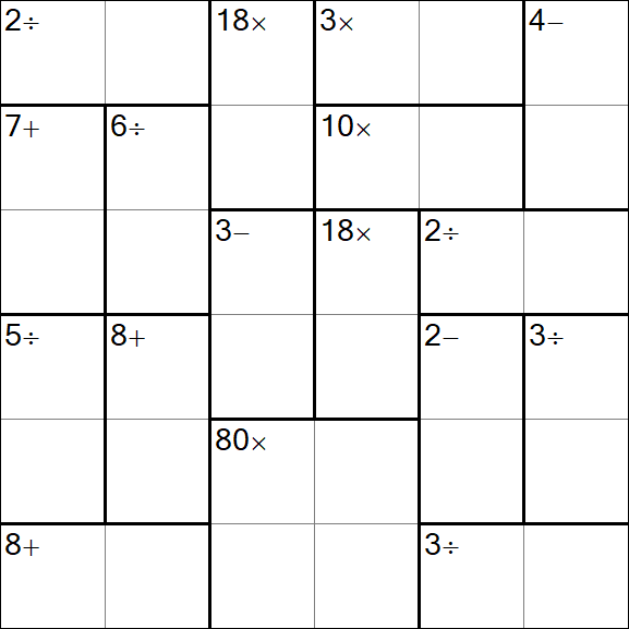 Calcudoku - Schwierig