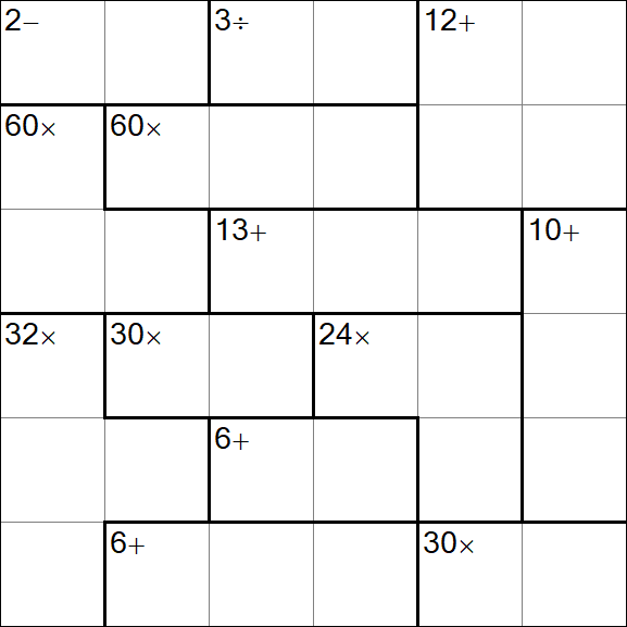 Calcudoku - Difficile