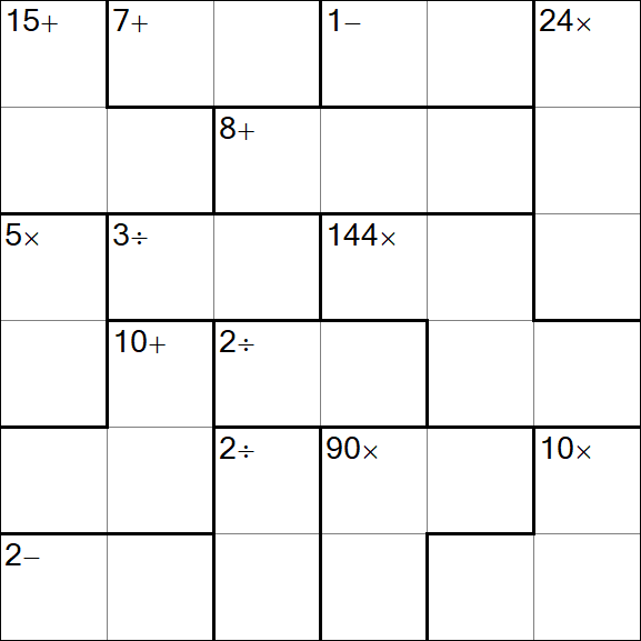 Calcudoku - Difficile