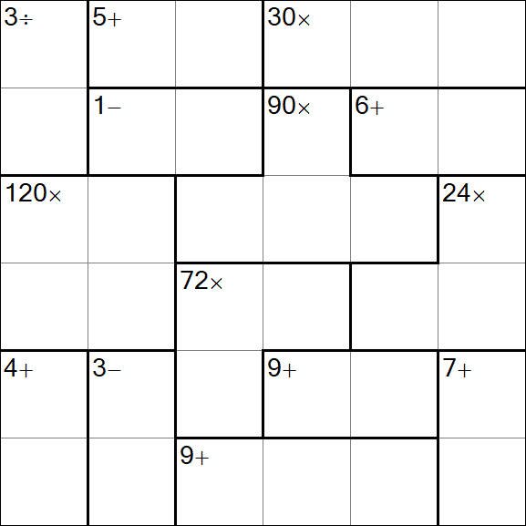 Calcudoku - Difficile