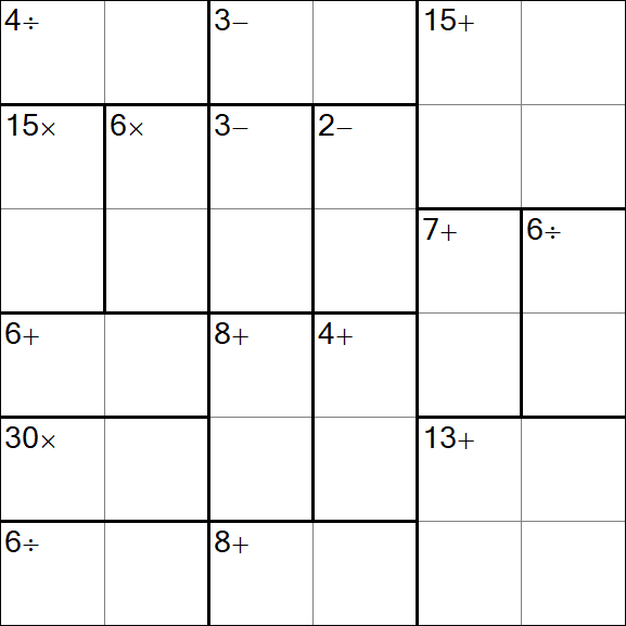 Calcudoku - Difficile