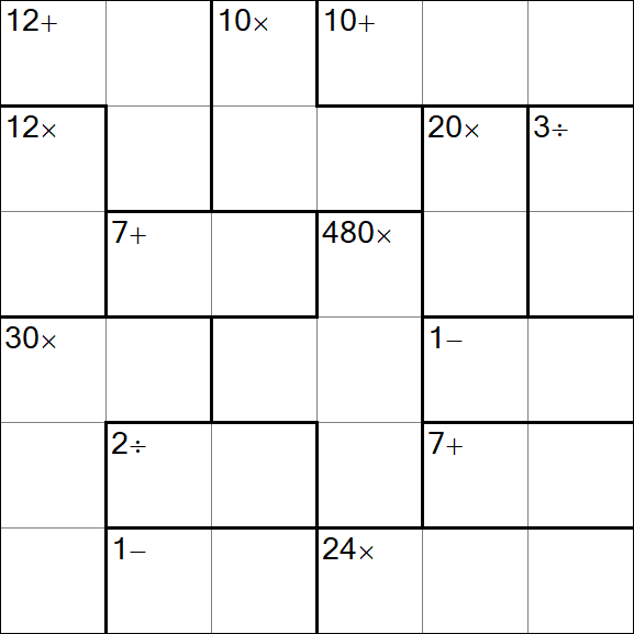 Calcudoku - Difícil