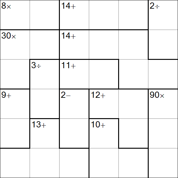 Calcudoku - Schwierig