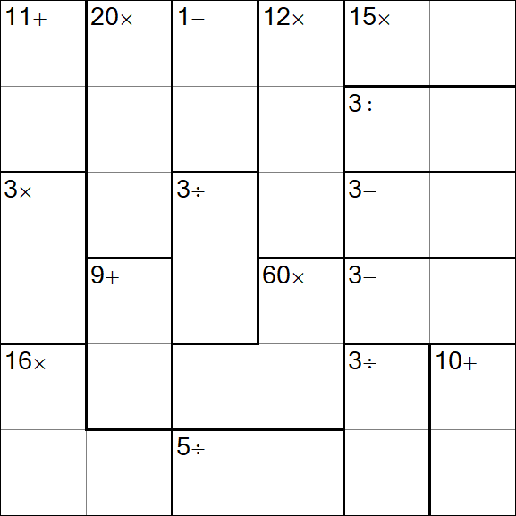 Calcudoku - Schwierig