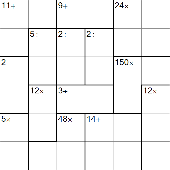 Calcudoku - Difficile