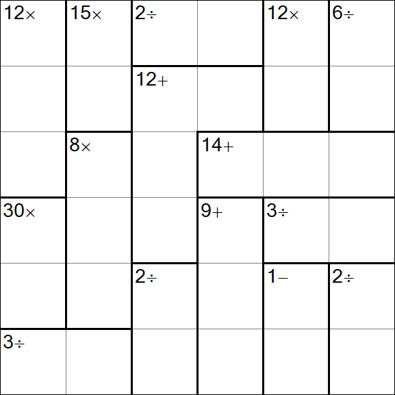 Calcudoku - Difficile