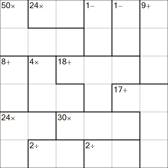 Calcudoku - Difficile