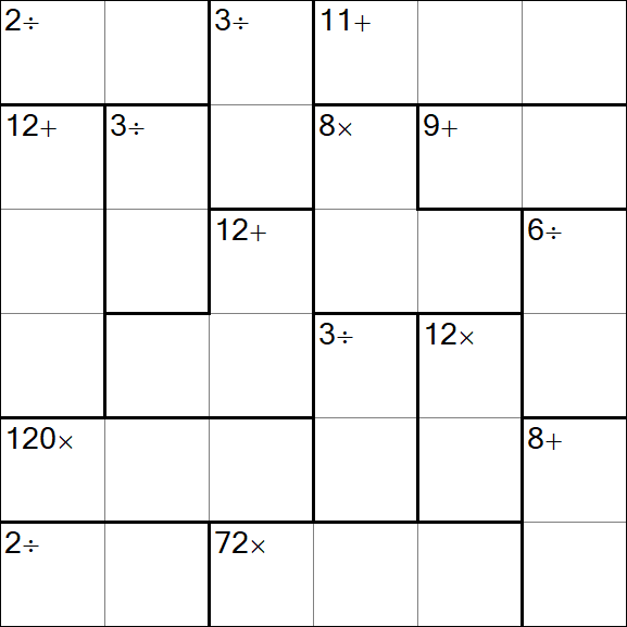 Calcudoku - Difícil
