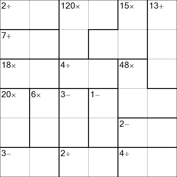 Calcudoku - Difícil