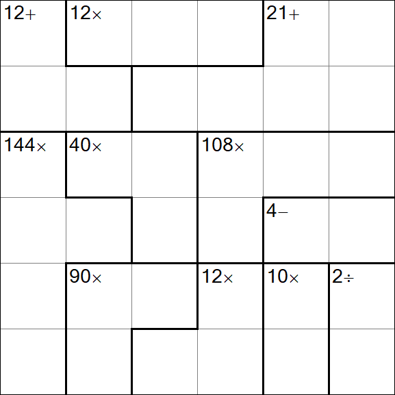 Calcudoku - Difícil