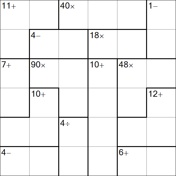 Calcudoku - Difícil