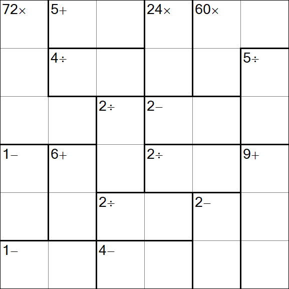 Calcudoku - Schwierig