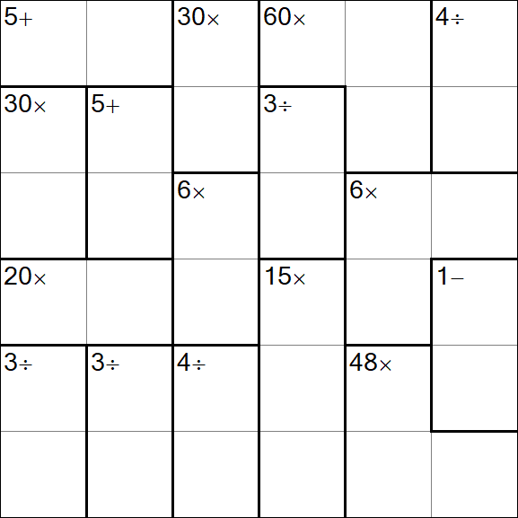 Calcudoku - Difícil