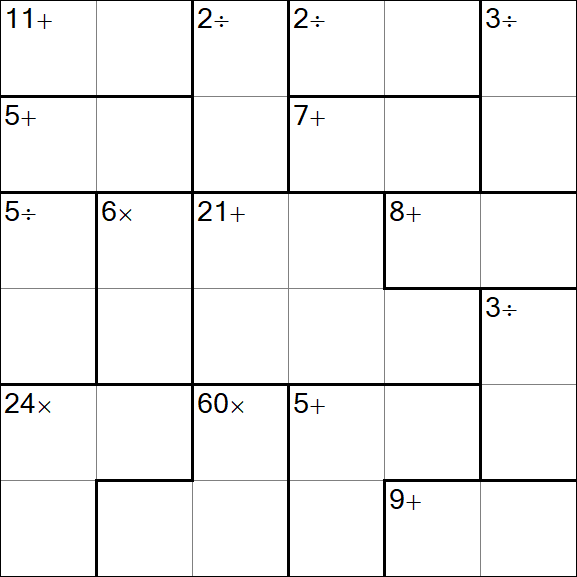 Calcudoku - Difícil