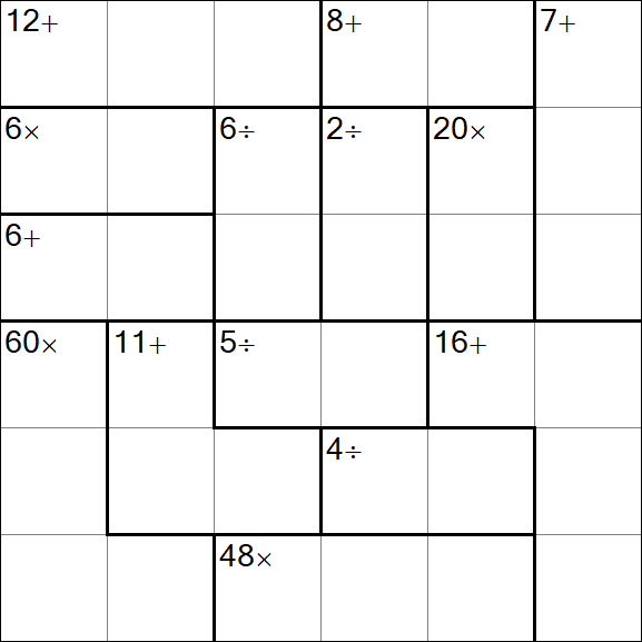 Calcudoku - Difícil