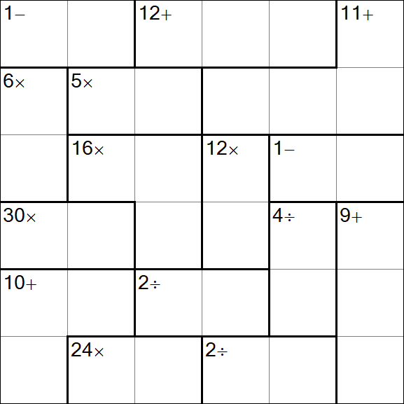 Calcudoku - Schwierig