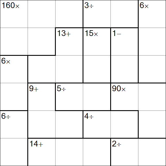 Calcudoku - Schwierig