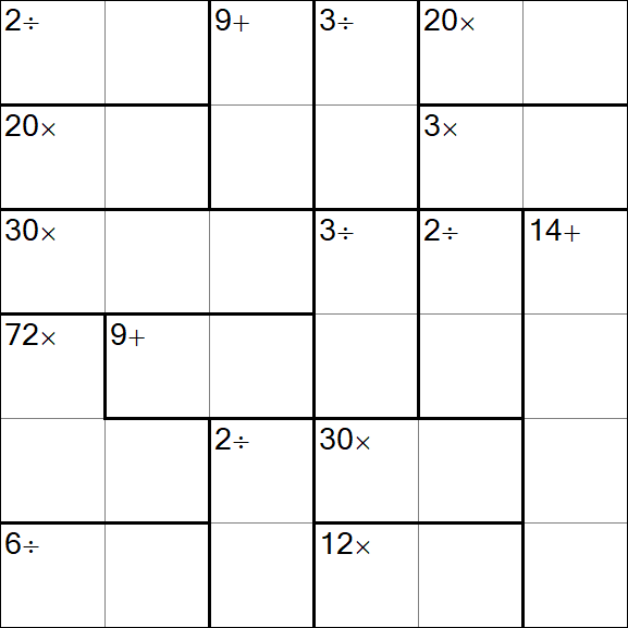 Calcudoku - Difícil