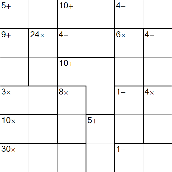 Calcudoku - Difícil