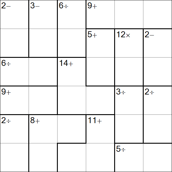 Calcudoku - Difícil