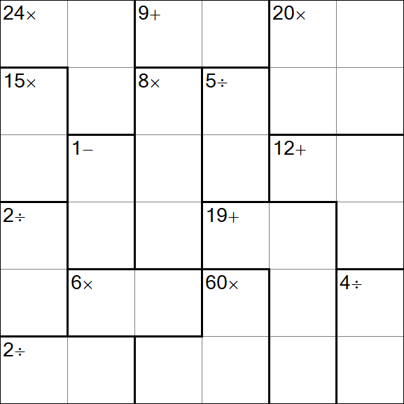 Calcudoku - Difícil