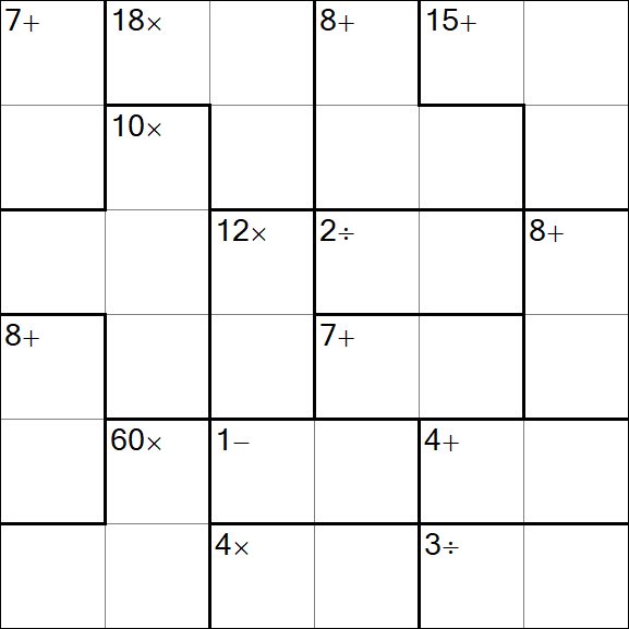 Calcudoku - Difícil