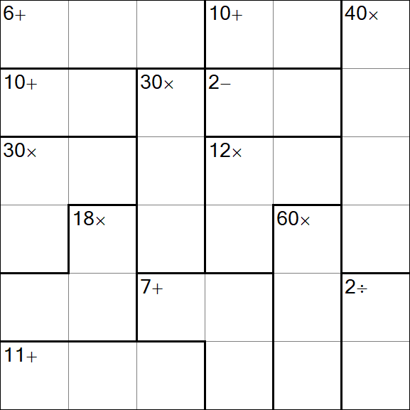 Calcudoku - Difícil