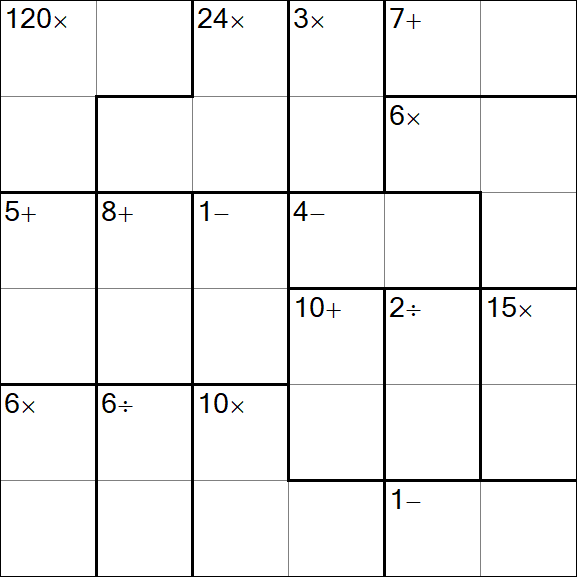 Calcudoku - Difícil