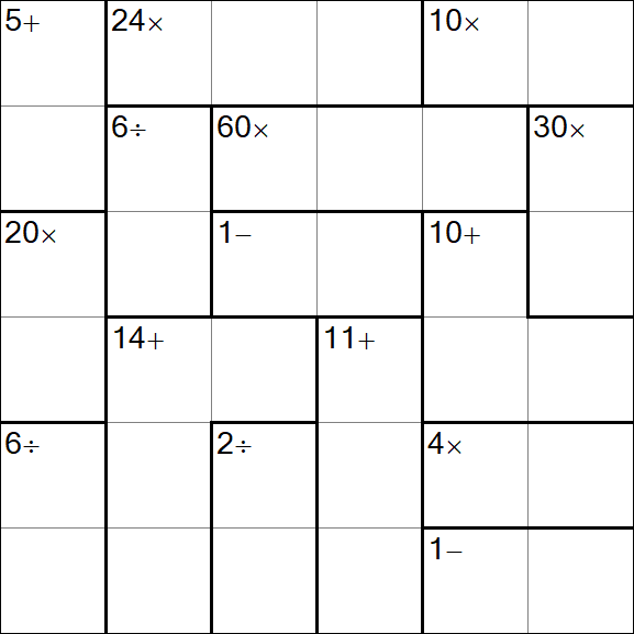 Calcudoku - Difícil