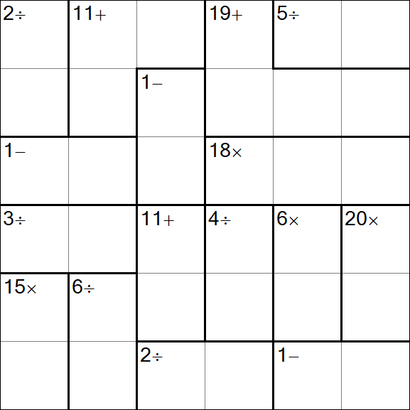 Calcudoku - Difficile