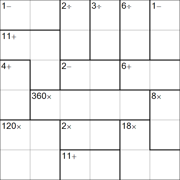Calcudoku - Difficile