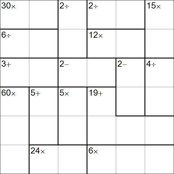 Calcudoku - Difícil