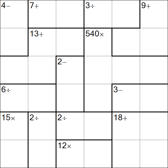 Calcudoku - Schwierig