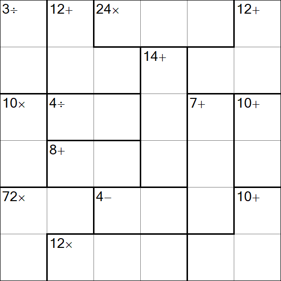 Calcudoku - Difficile