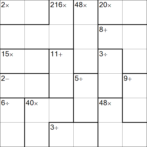 Calcudoku - Difícil
