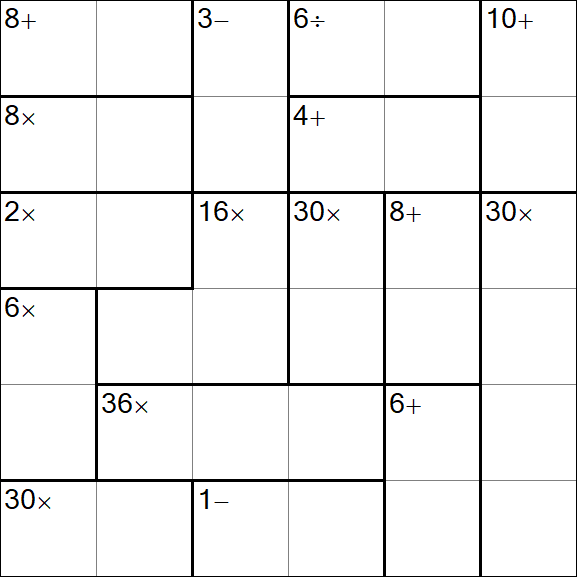 Calcudoku - Difícil